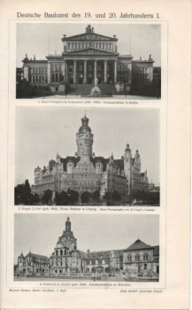 1908 - alter Druck - Deutsche Baukunst des 19. und 20. Jahrhunderts